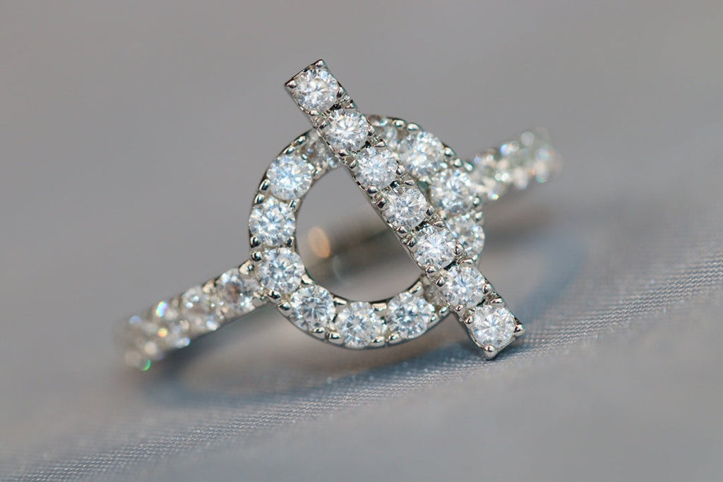 Hermes Echappee Silver Cubic Zirconia Ring