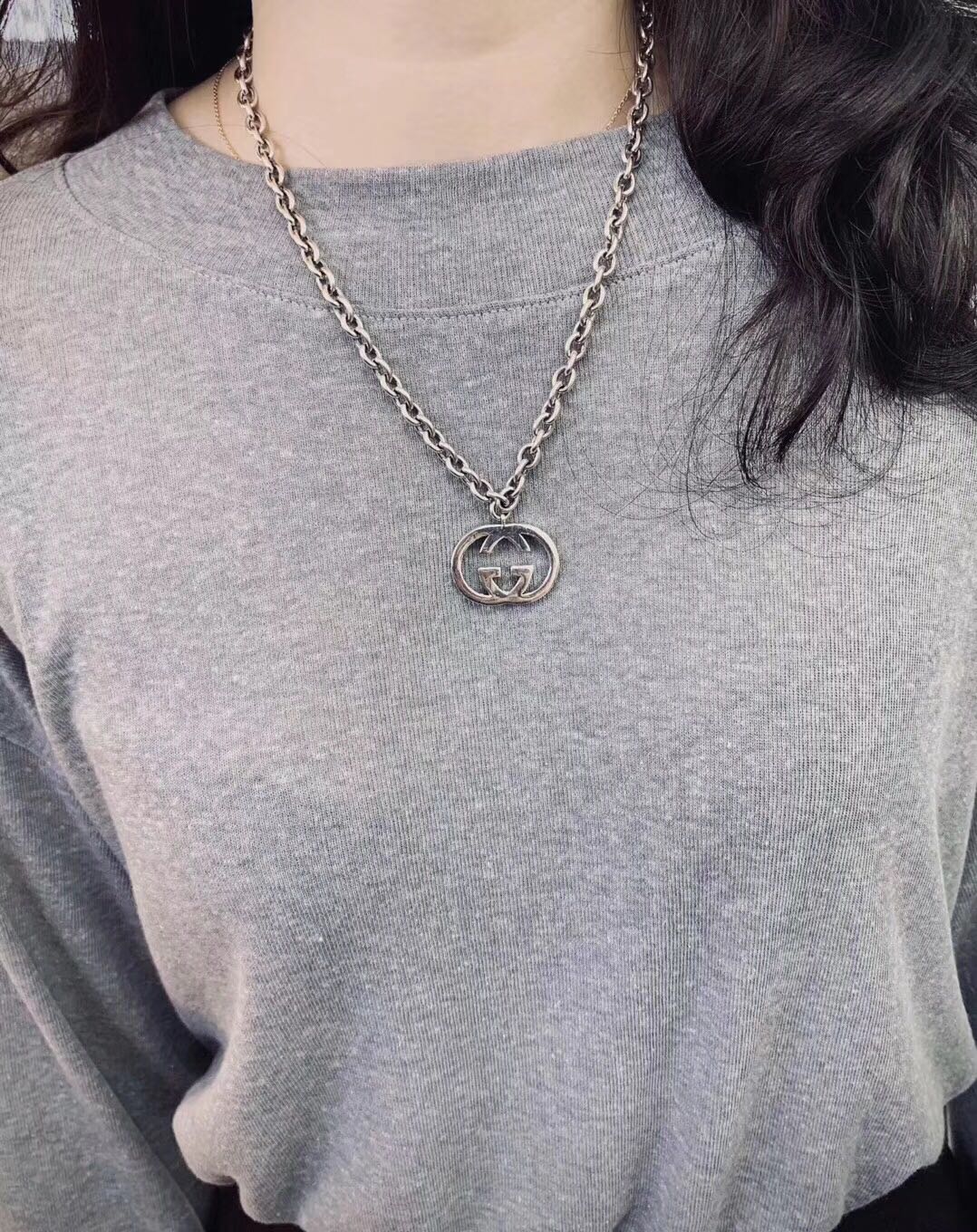 Gucci GG Pendant Silver Necklace