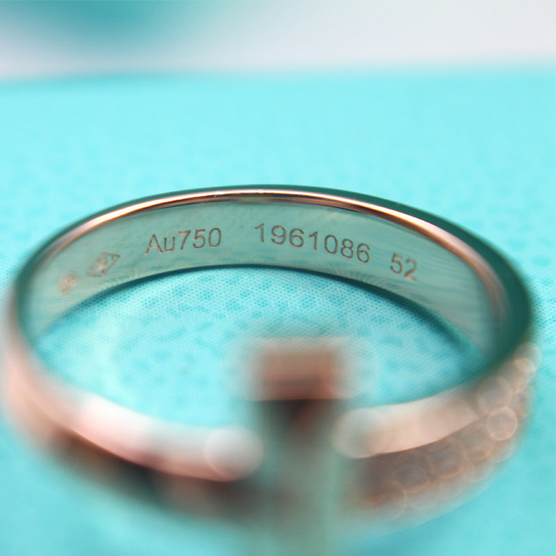 Tiffany T1 Narrow Cubic Zirconia Pink Gold Ring