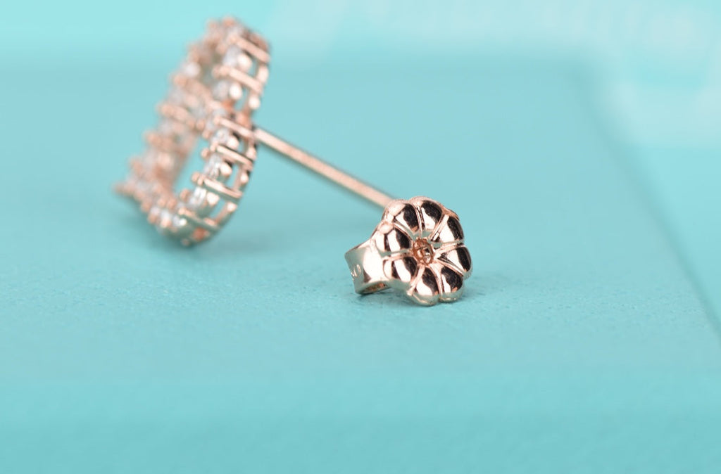 Tiffany Open Heart Stud Cubic Zirconia Earrings