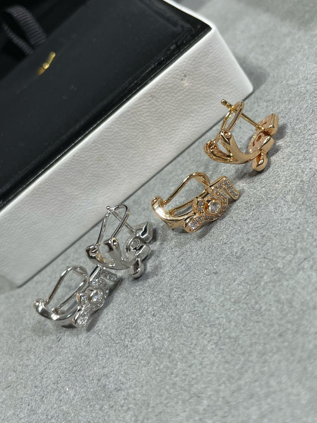 Chanel No5 Cubic Zirconia Stud Earrings