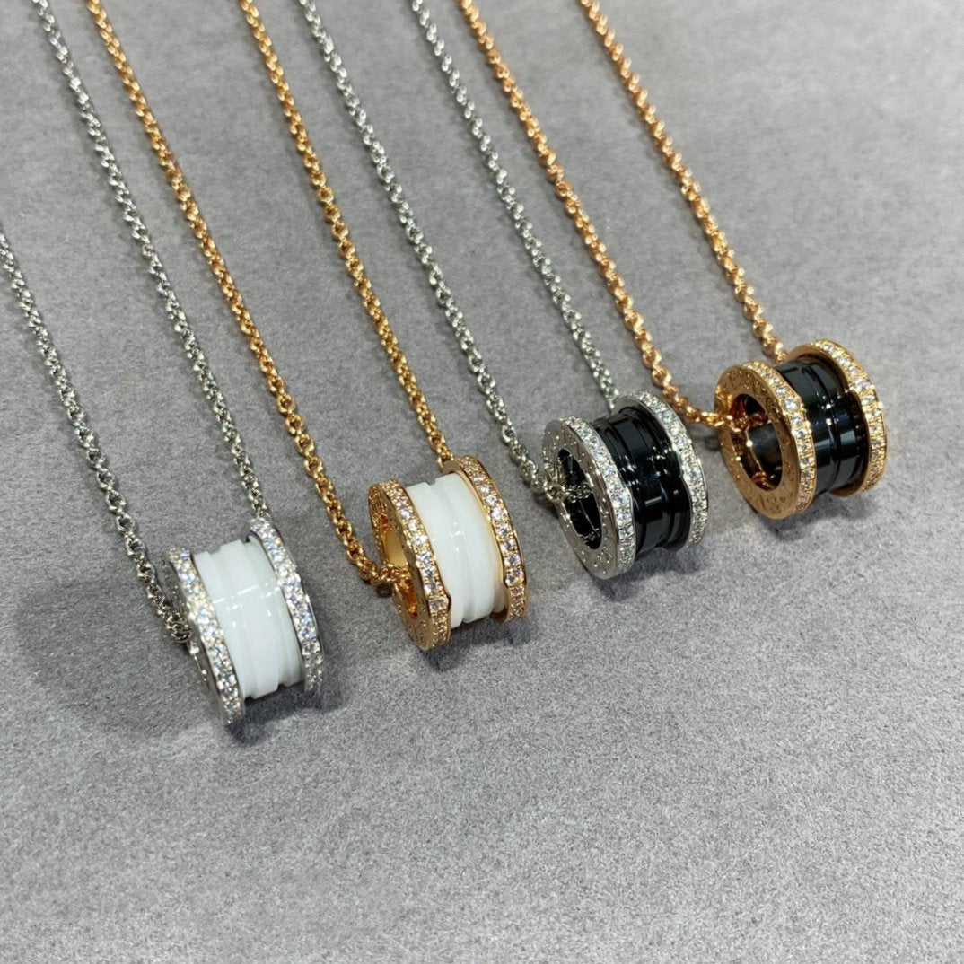 Bvlgari Zero 1 Cubic Zirconia Ceramic Necklace