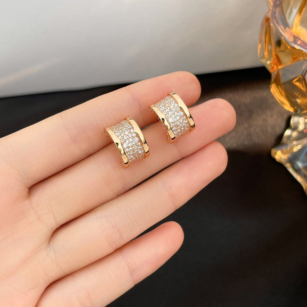 Bvlgari Zero 1 Cubic Zirconia Paved Earrings