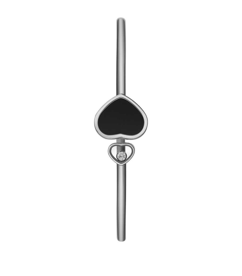 Chopard Happy Heart Onyx Bracelet Silver Cubic Zirconia
