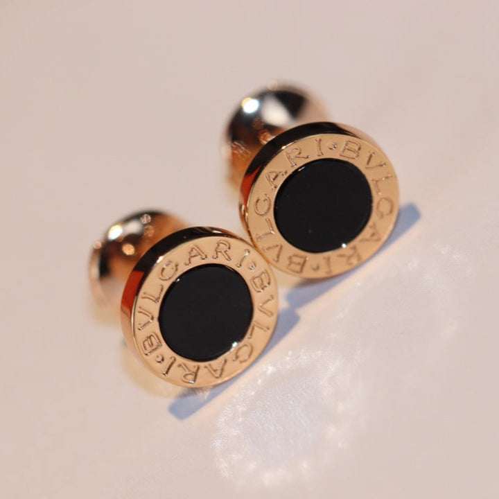 Bvlgari Earrings Cluster Black Gold Pink
