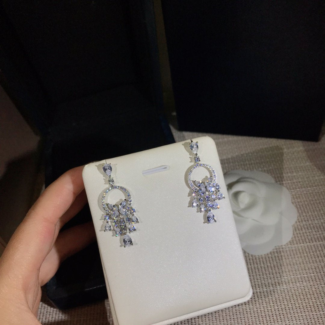 Graff Butterfly Chandelier Classic Silver Diamond Earrings