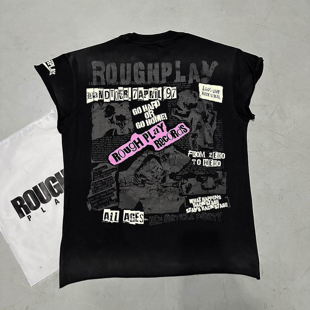 Rough Play World Tour Rhinestone Washed Sleeveless T-Shirt — context