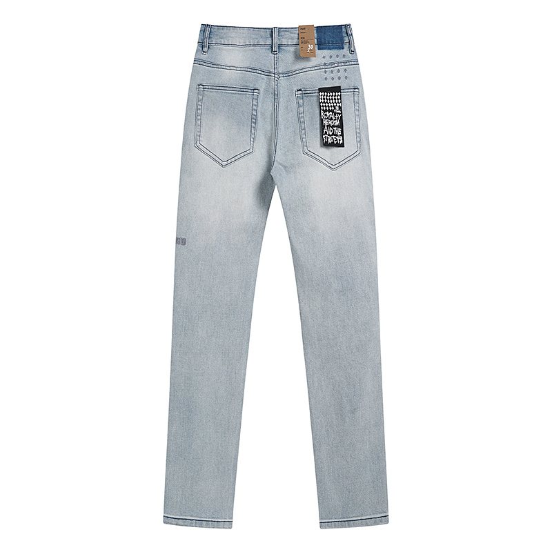 Ksubi Distressed Light Wash Slim Tapered Jeans — back