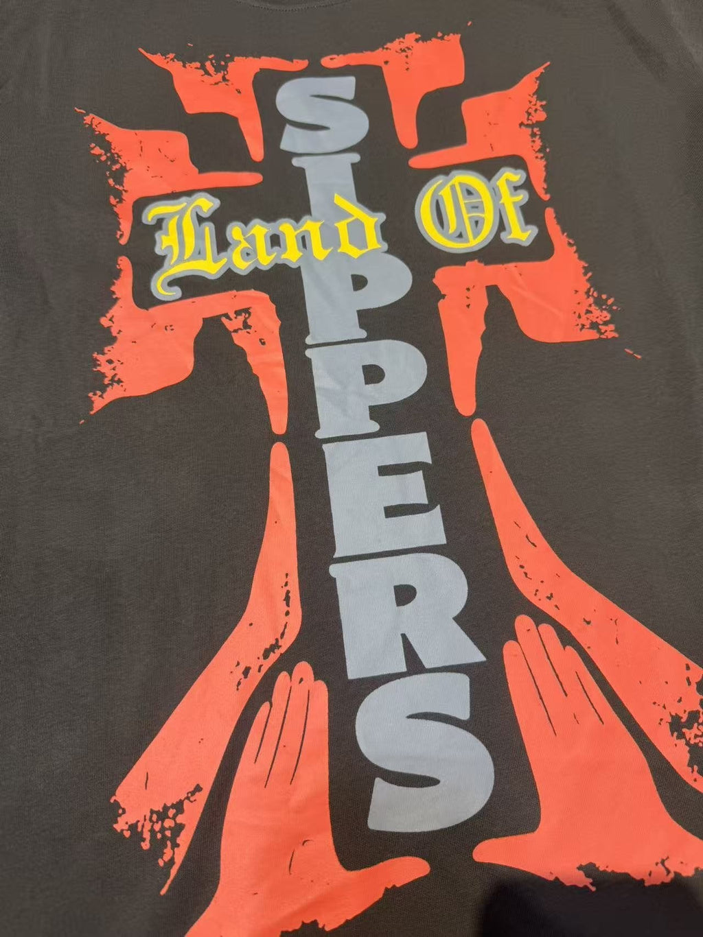THAT'S A AWFUL LOT OF COUGH SYRUP Cross Graphic Short-Sleeve T-Shirt — detail