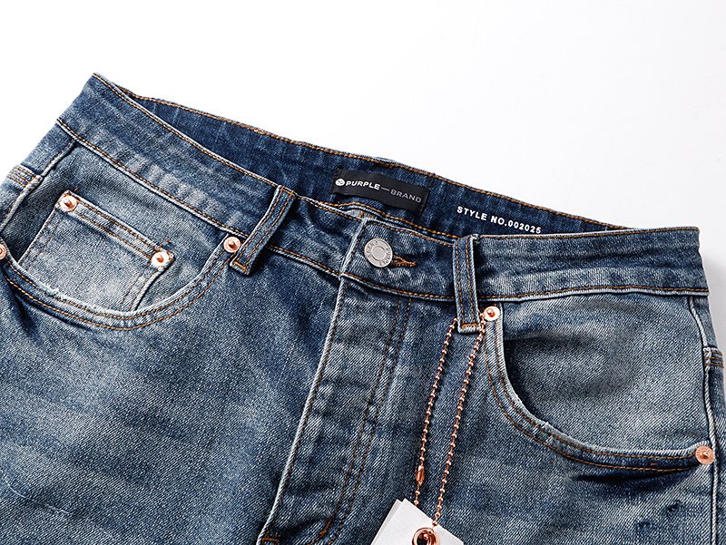 Purple Brand Blue Distressed Bootcut Jeans — detail