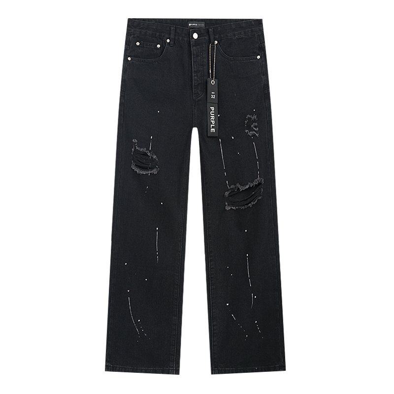 Purple Brand Paint-Splatter Distressed Jeans — hero