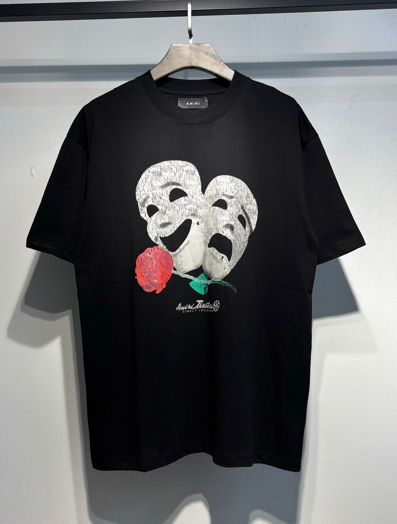 AMIRI Theatrical Mask & Rose Graphic T-Shirt — front