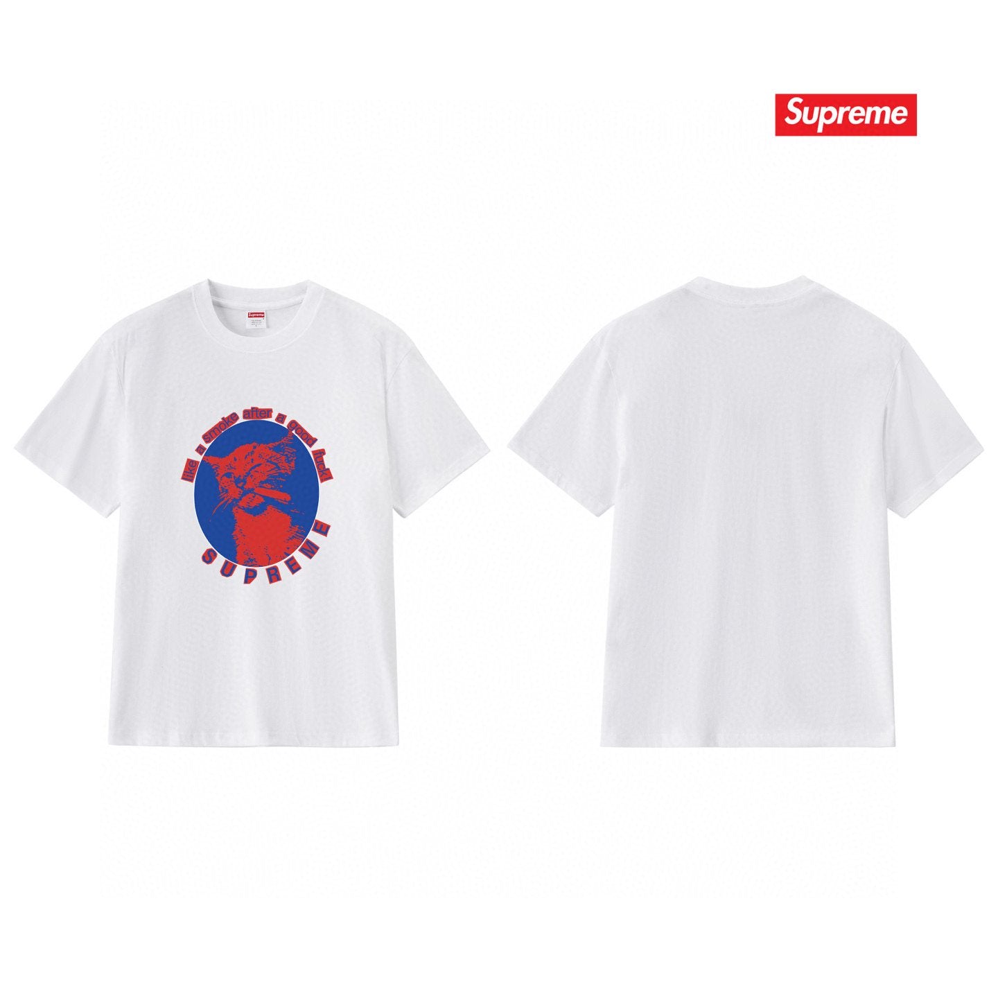 Supreme Cat Smoke Graphic T-Shirt — back