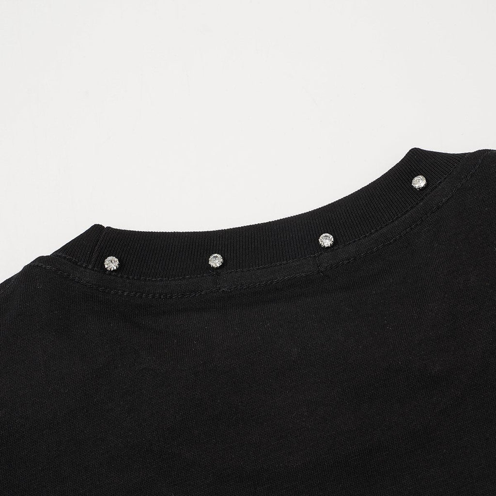 MIXED EMOTION Angel Graphic Studded-Trim T-Shirt — detail