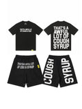 THAT'S A AWFUL LOT OF COUGH SYRUP Bold Wordmark Short-Sleeve Set — hero