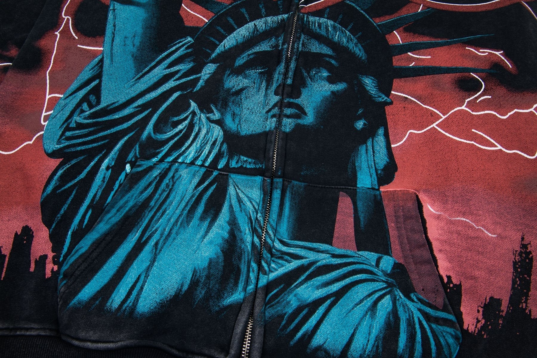 Godspeed Out of Many One All-Over Print Zip Hoodie — detail