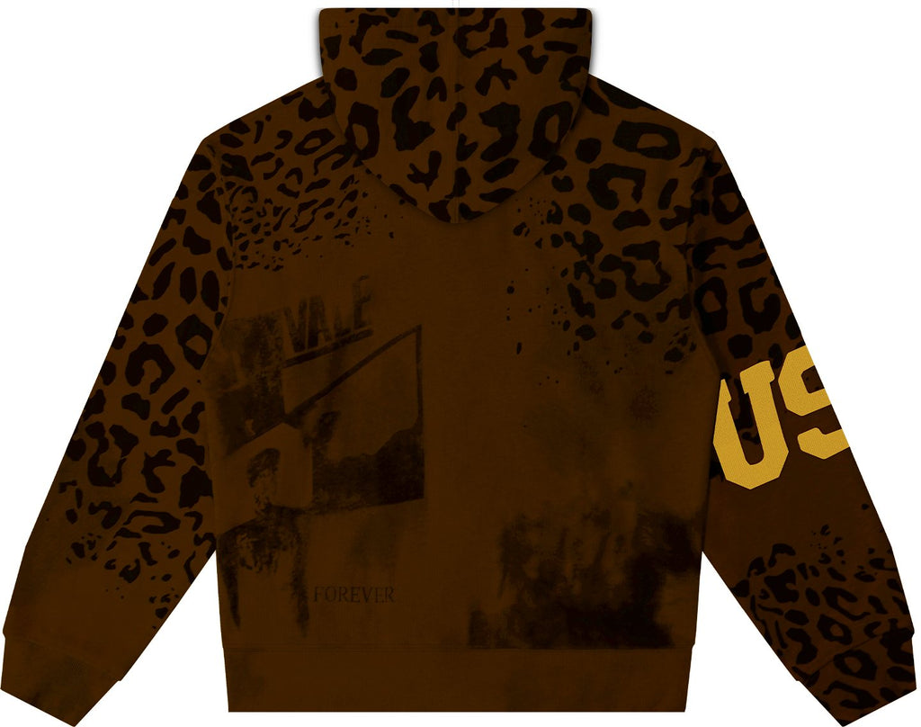 Valley Dreams Forever Leopard Panel Zip Hoodie — back