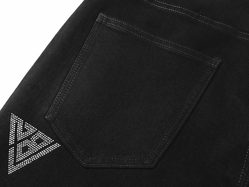 VALABASAS Rhinestone Triangle Jeans — detail