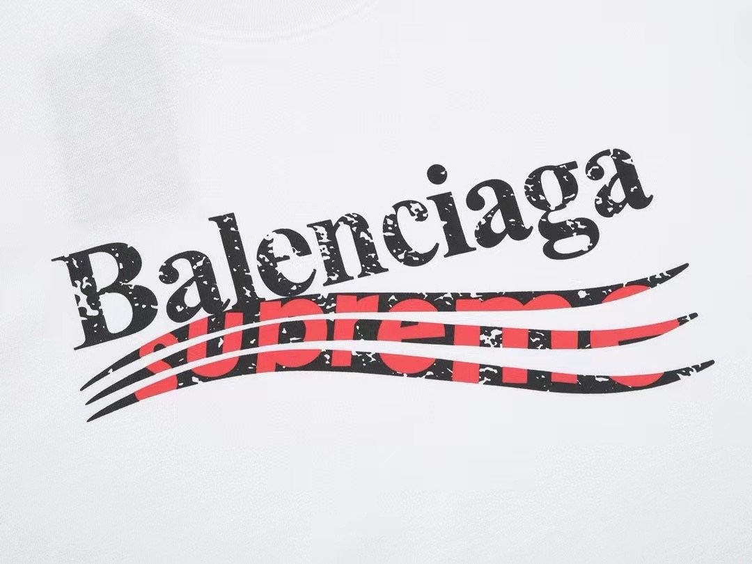 Supreme Balenciaga-Style Wave Graphic T-Shirt — detail